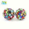 Couleur Mutic avec Boules Pavées Shamballa Résine Base Noire pour Accessoires de Vêtements, 4mm - 18mm, IB00197